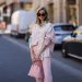 BERLIN, GERMANY - APRIL 27: Mandy Bork wearing pink Zara jeans, pink Bonaventura leather bag, Storets flanell and Bottega Veneta shades on April 27, 2021 in Berlin, Germany. (Photo by Jeremy Moeller/Getty Images)